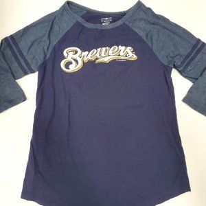 Women's Genuine Merchandise 3/4 sleeves Milwaukee Brewers baseball MLB Large
